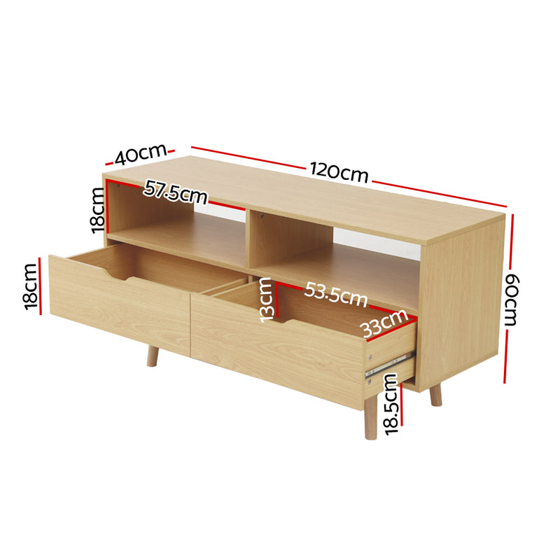 Diva TV Cabinet Entertainment Unit Stand Wooden Storage 120cm 
