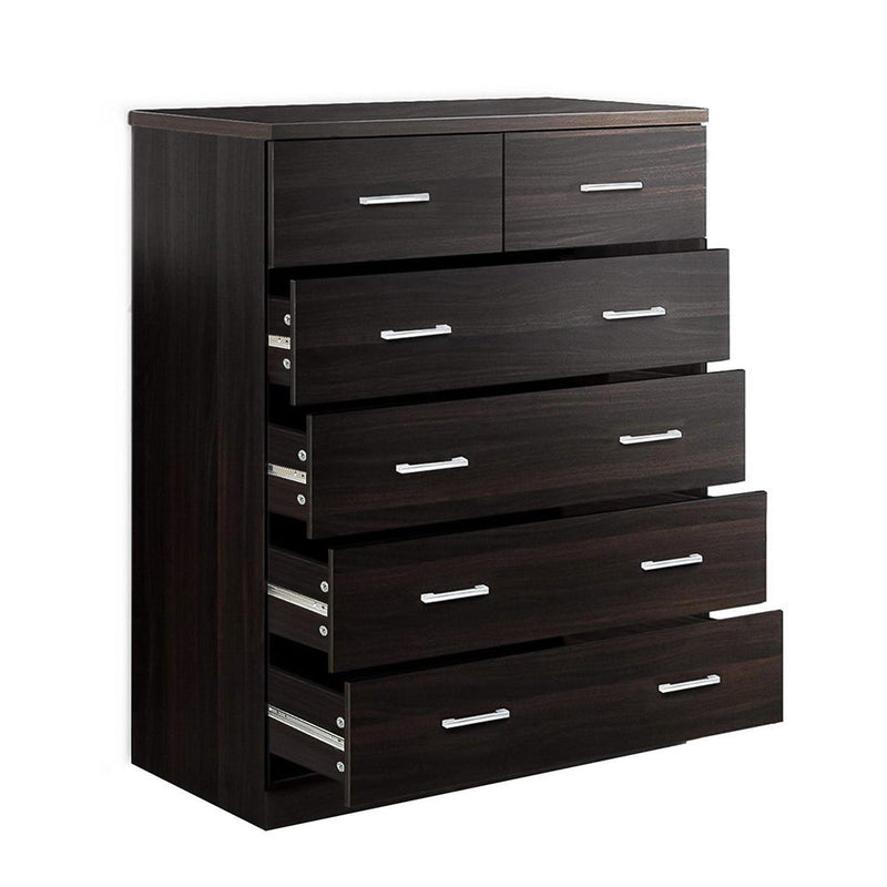 Milano Walnut 6 Drawers Storage Cabinet Tallboy by Sleep House Sydney