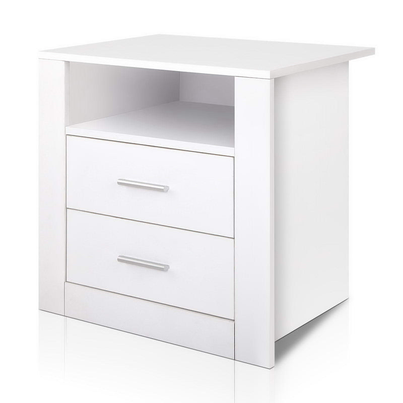 Milano Bedside Tables Drawers Storage White by Sleep House Nunawading