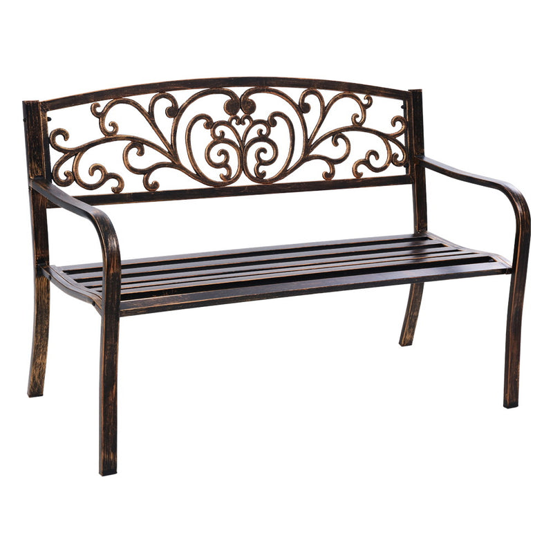 Outdoor Cast Iron Garden Bench - Bronze