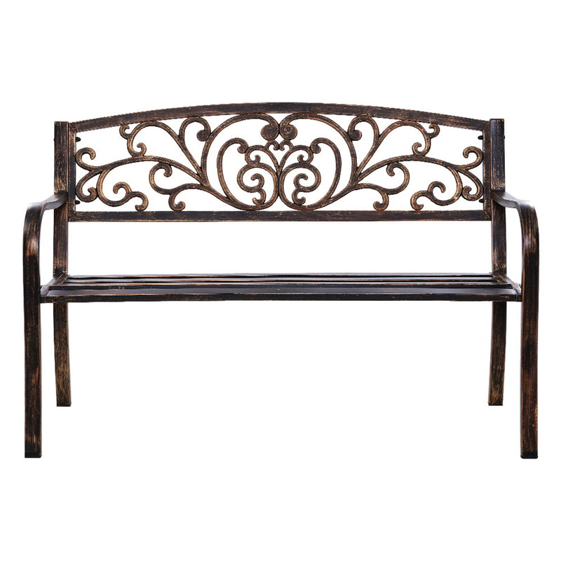 Outdoor Cast Iron Garden Bench - Bronze
