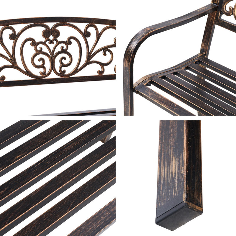 Outdoor Cast Iron Garden Bench - Bronze