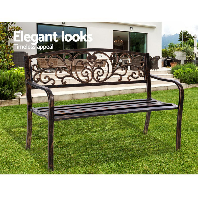 Outdoor Cast Iron Garden Bench by Sleep House Burwood VIC