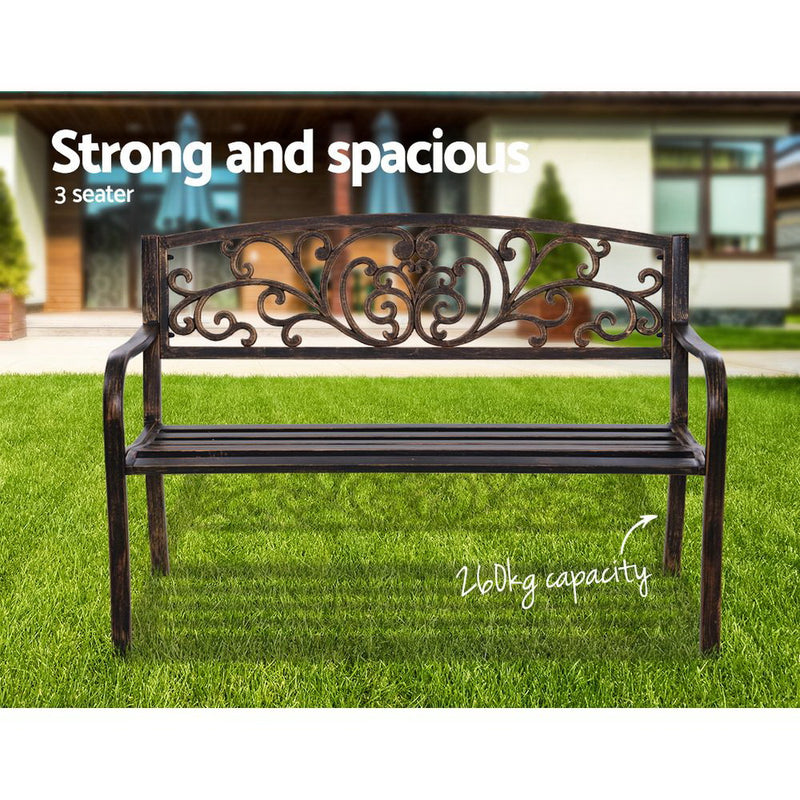 Outdoor Cast Iron Garden Bench by Sleep House Burwood VIC