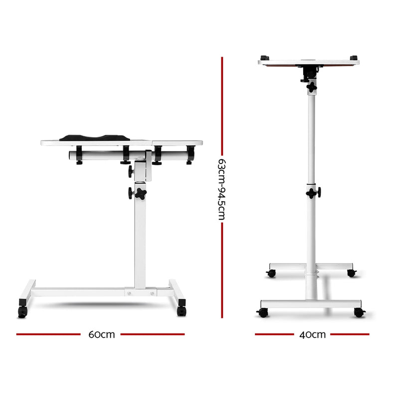 Diva Laptop Desk Adjustable Stand With Fan - White