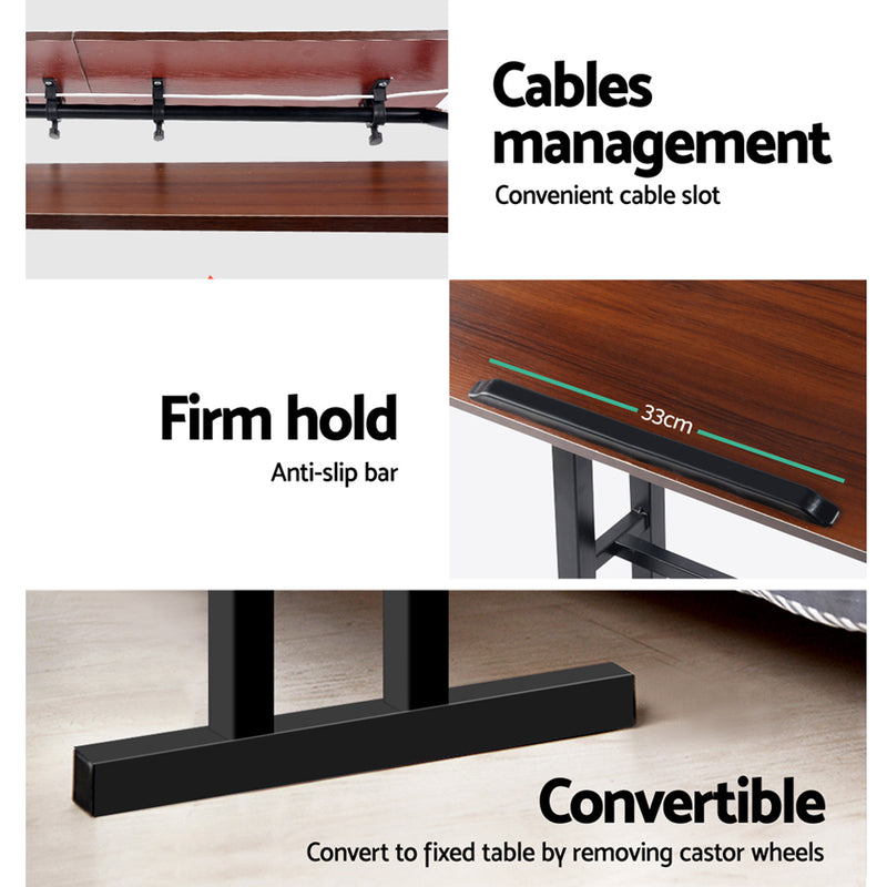 Diva Twin Laptop Table Desk - Dark Wood