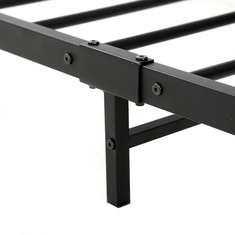 Milano Metal Bed Frame Mattress Base Black - King Single Size 