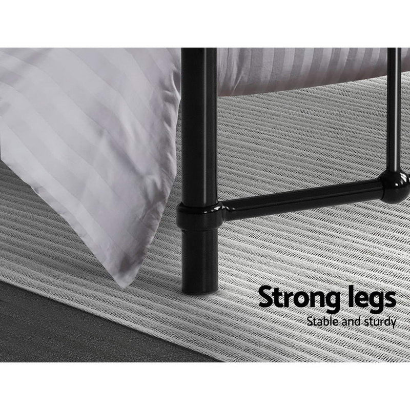 Metal Bed Frame Mattress Base Black - Single Size 