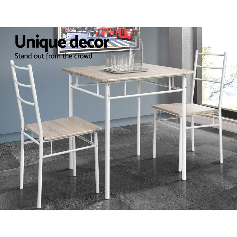 Diva 3 Piece Dining Set Natural at Sleep House Forest Hill VIC