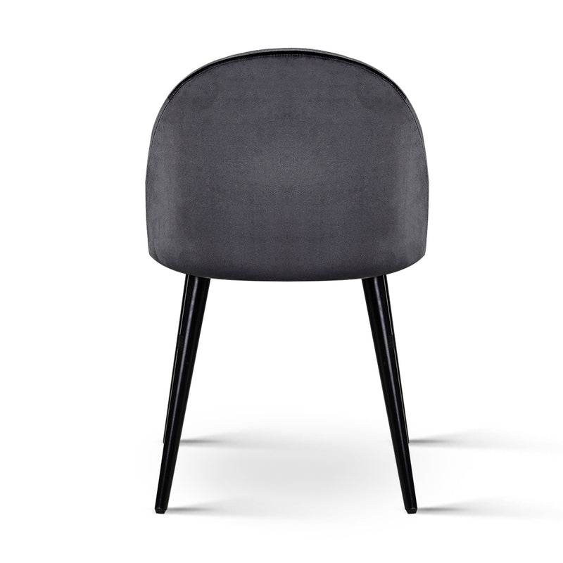 Diva Set of 2 Velvet Modern Dining Chair - Dark Grey