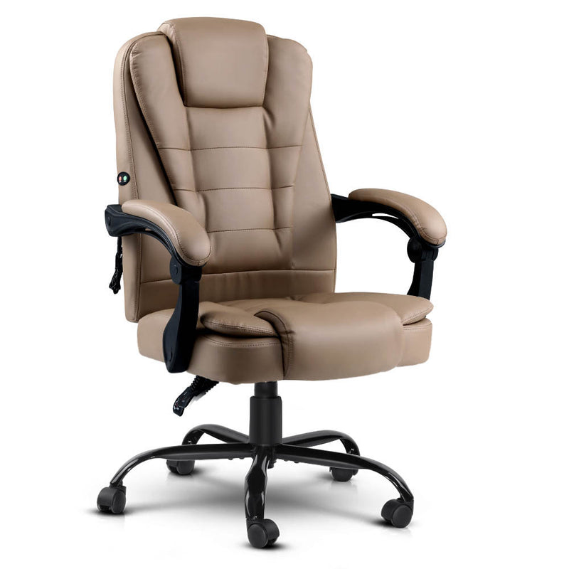 Diva Premium Recliner Massage Office Chair PU Leather Espresso