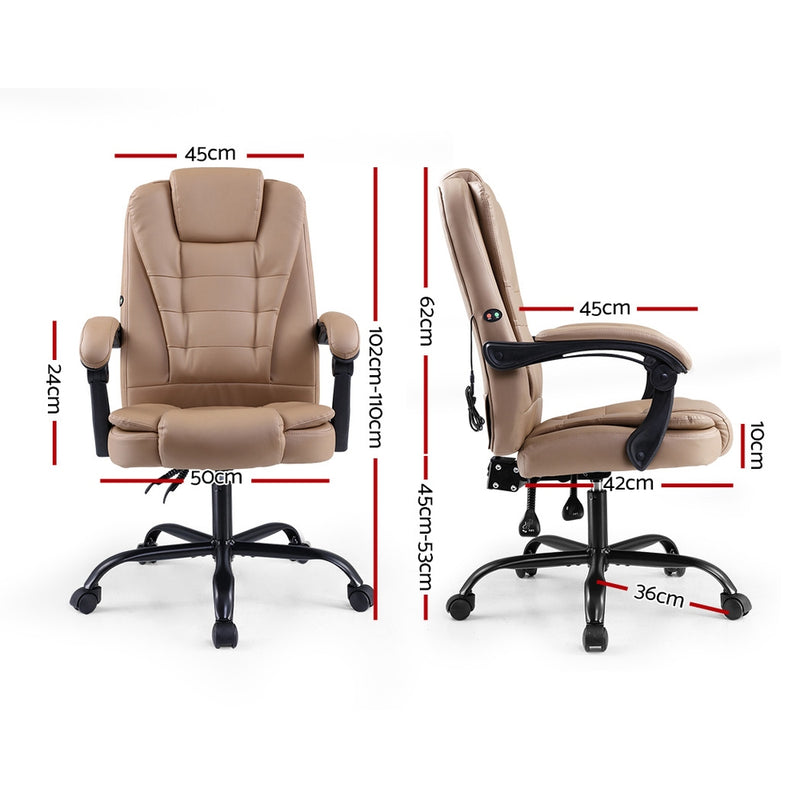 Diva Premium Recliner Massage Office Chair PU Leather Espresso