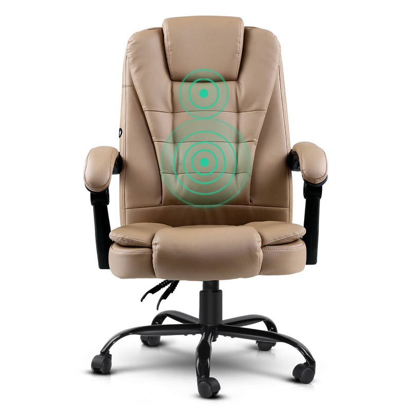 Diva Premium Recliner Massage Office Chair PU Leather Espresso