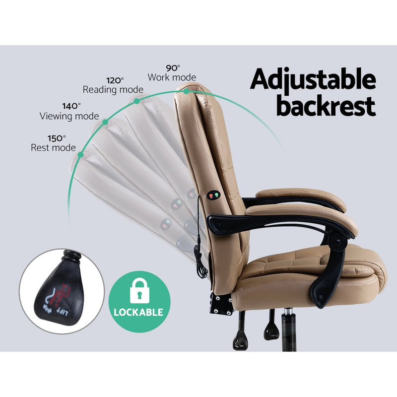 Diva Premium Recliner Massage Office Chair PU Leather at Sleep House