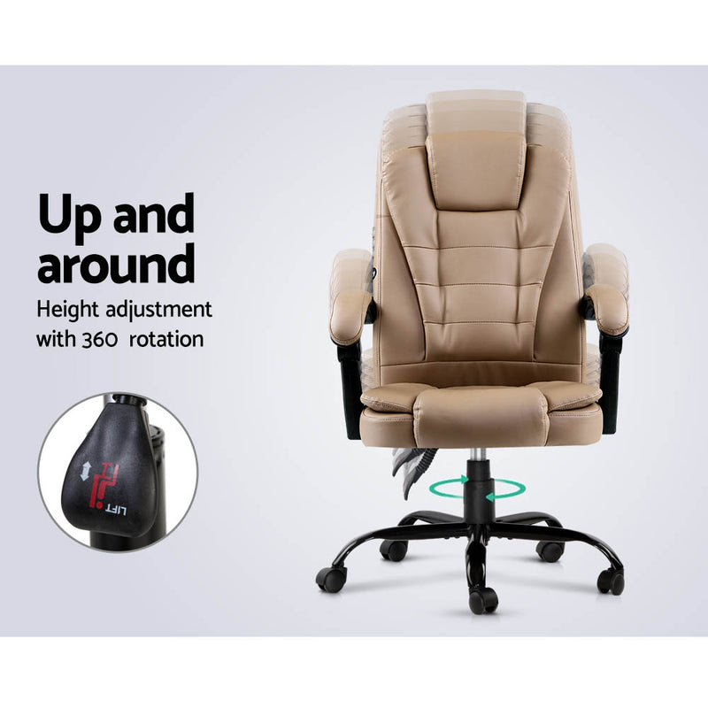 Diva Premium Recliner Massage Office Chair PU Leather Espresso
