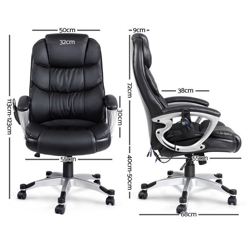 Diva Premium 8 Point PU Leather Reclining Massage Office Chair at Sleep House