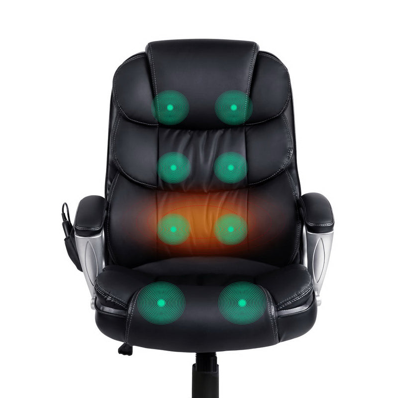 Diva Premium 8 Point PU Leather Reclining Massage Office Chair at Sleep House