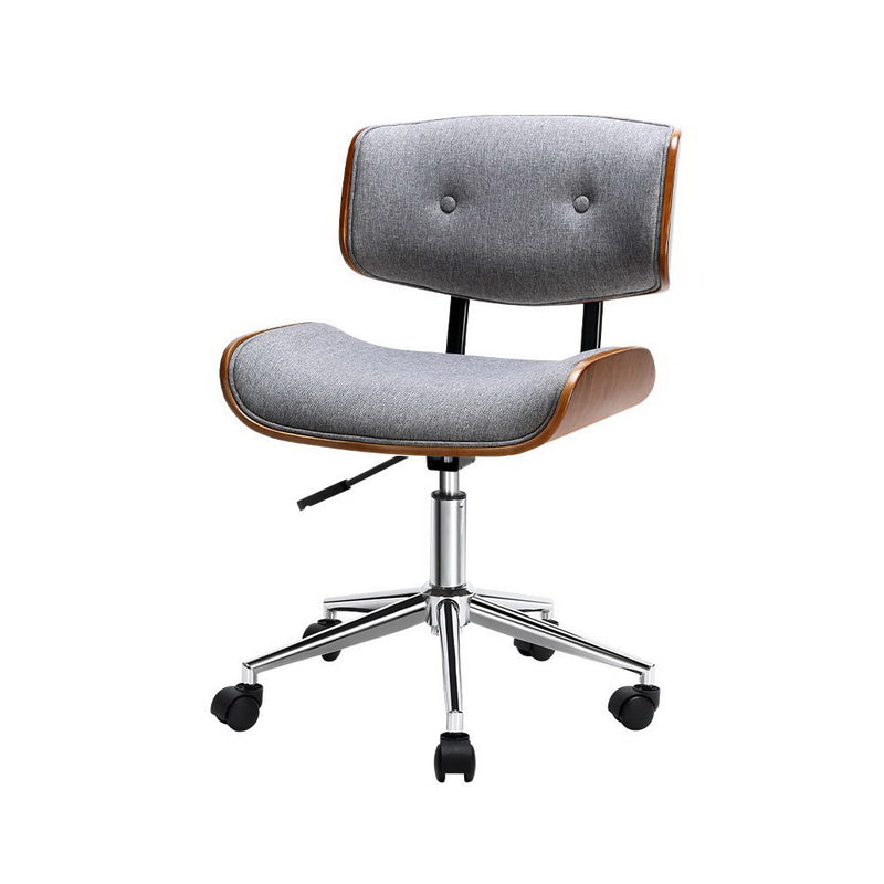 Diva Executive Office Chair Fabric Computer Chairs Wooden Grey
