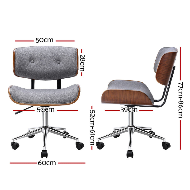 Diva Executive Office Chair Fabric Computer Chairs Wooden Grey