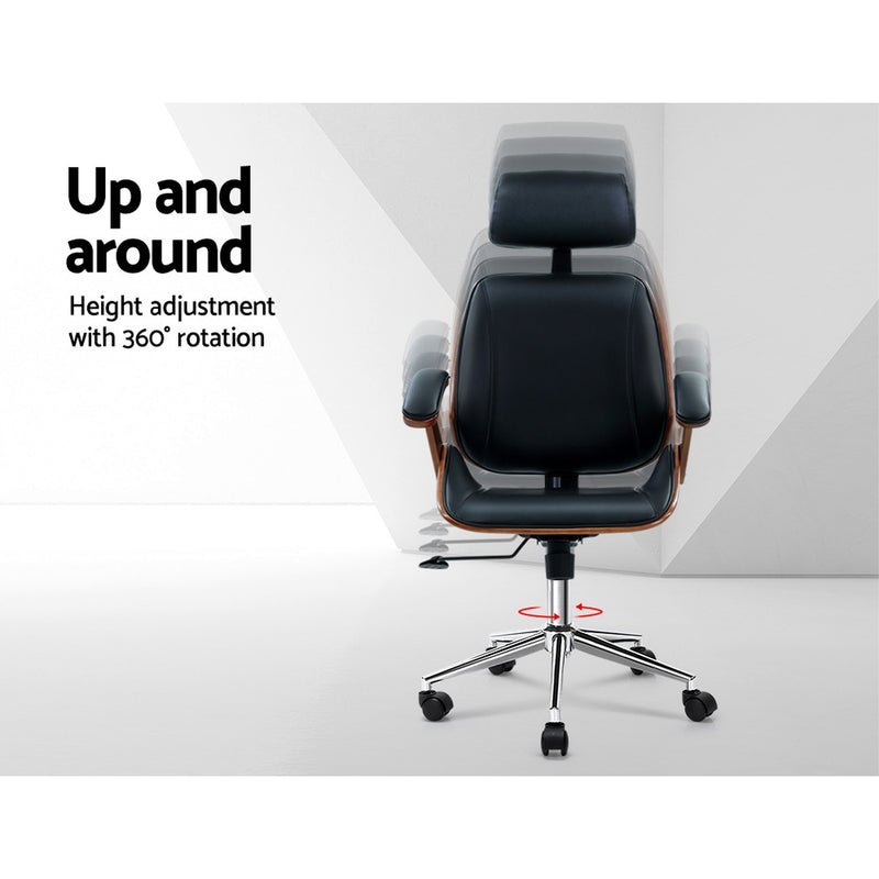 Diva Premium PU Leather Wooden Executive Office Chair at Sleep House