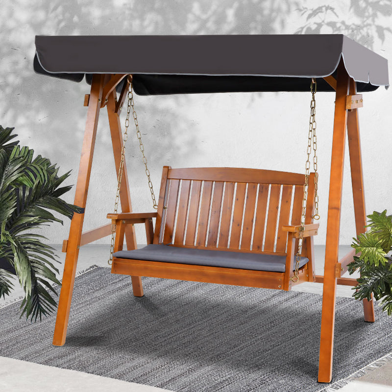 Outdoor Swing Chair Garden Bench Canopy 2 Seater by Sleep House VIC