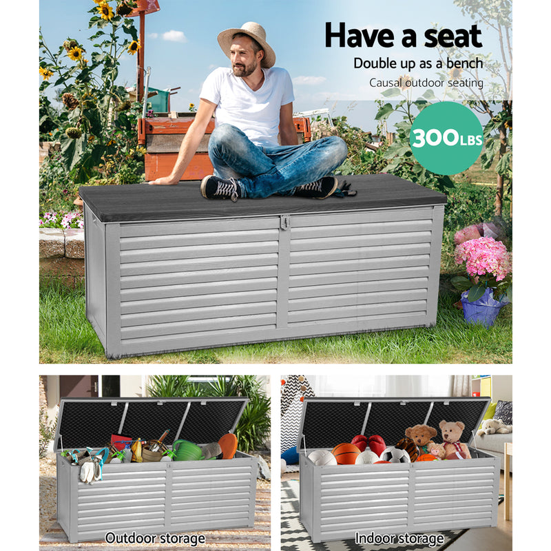 Outdoor Garden Storage Box Bench Seat 390L at Sleep House Melbourne
