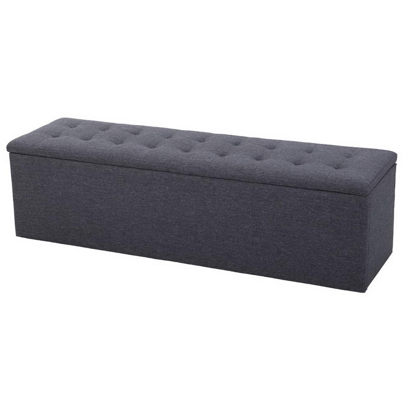 Milano Premium Storage Ottoman Foot Stool Rest Chest Couch Grey