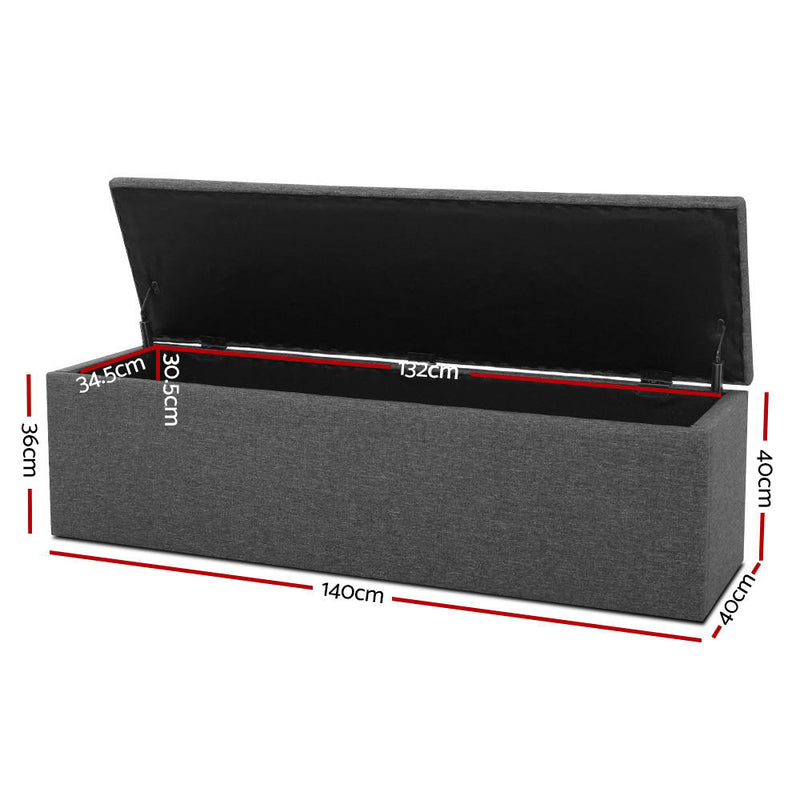 Milano Premium Storage Ottoman Foot Stool Rest Chest Couch Grey
