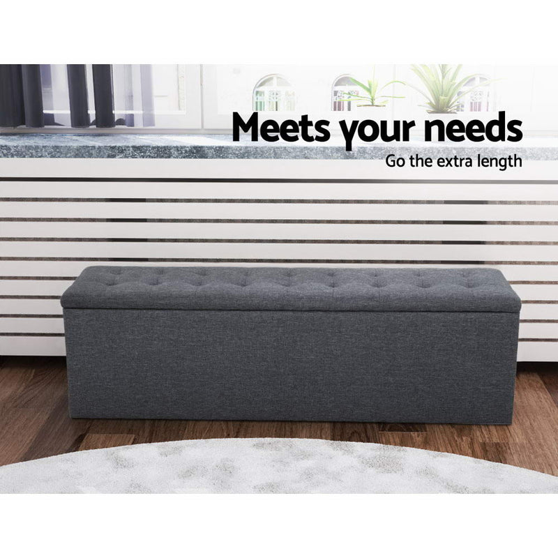 Milano Premium Storage Ottoman Foot Stool Rest Chest Couch Grey