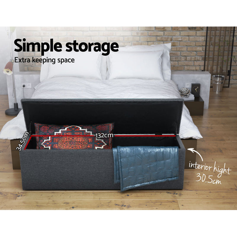 Milano Premium Storage Ottoman Foot Stool Rest Chest Couch Grey