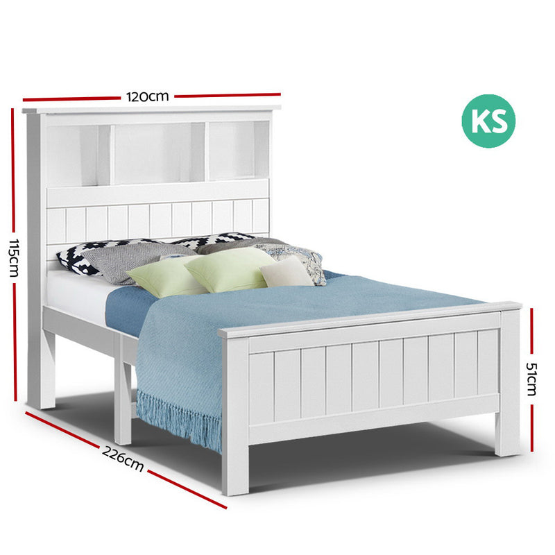 Milano Wooden Timber Bed Frame - King Single
