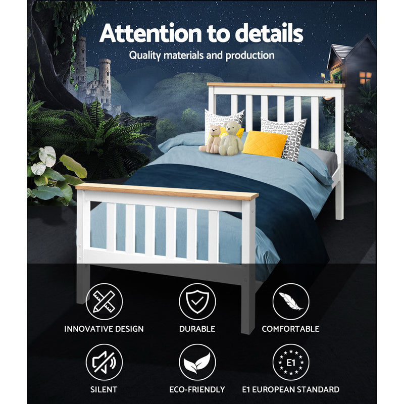 Milano Stylish Wooden Bed Frame Single Size by Sleep House Wantirna 