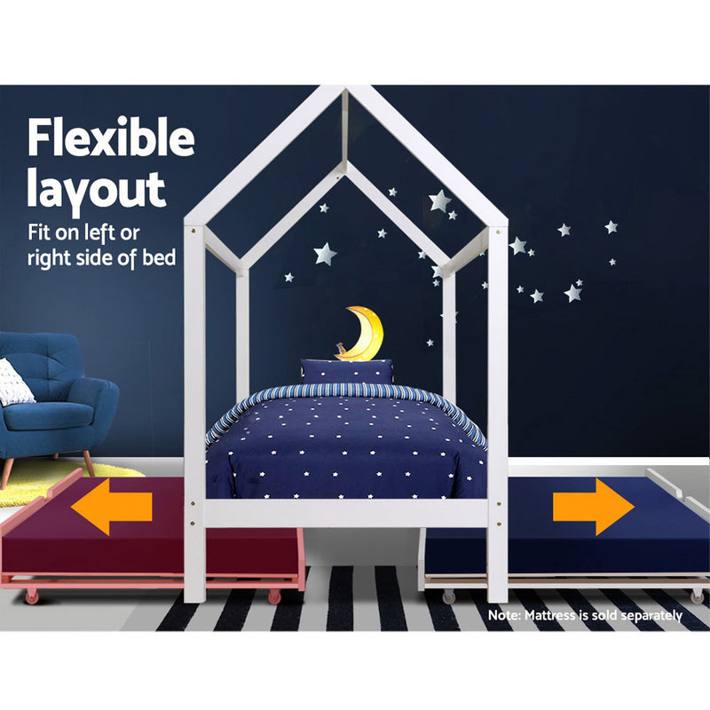 Milano Pine Timber Wooden Bed Frame White Single Size at Sleep House Sydney